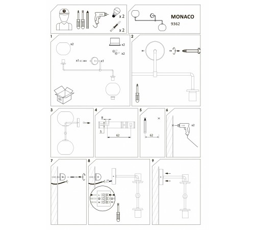 Накладной светильник Nowodvorski 9362 Monaco