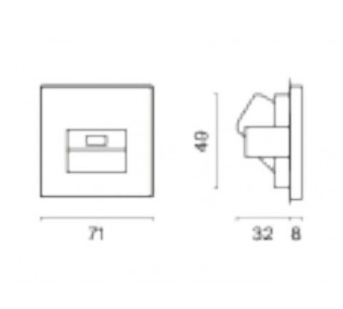 Розетка Ethernet RJ-45 без рамки Voltum VLS060104 S70