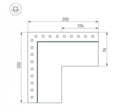 Соединитель угловой L-образный накладной Arlight 030137 S-LUX