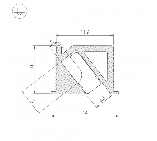 Профиль накладной угловой внутренний Arlight 038200 SL-BEVEL