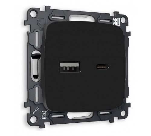 Розетка 2хUSB type A и C без рамки Ambrella Volt MO811010 Quant