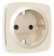 Накладка для розетки с заземлением и со шторками Ambrella Volt OP3070 Quant