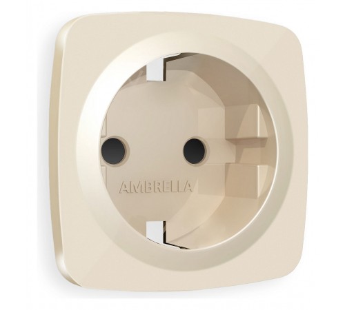 Накладка для розетки с заземлением и со шторками Ambrella Volt OP3070 Quant
