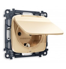 Розетка влагозащищенная с заземлением и со шторкой, без рамки с крышкой Ambrella Volt MO608010 Quant