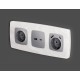 Накладка для розетки с заземлением и со шторками и 2хUSB type A и C Ambrella Volt OP5100 Quant