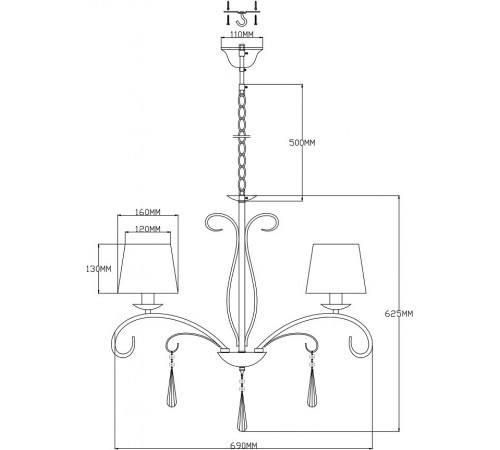 Подвесная люстра Moderli V2601-5P Aramco