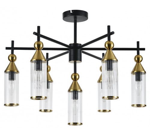 Люстра на штанге Indigo 13037/7R Black Torazzo