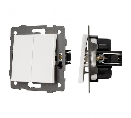 Выключатель самовозвратный двухклавишный без рамки Arlight 49883 SWT