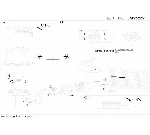 Светильник на штанге Eglo 97227 Paullo