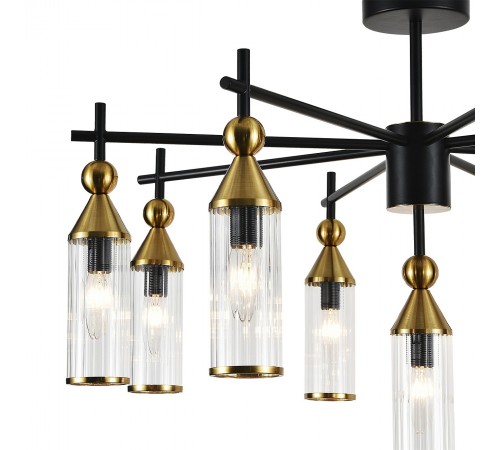 Люстра на штанге Indigo 13037/9R Black Torazzo