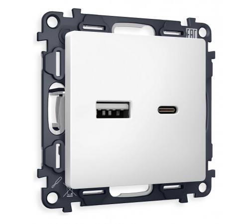 Розетка 2хUSB type A и C без рамки Ambrella Volt MA131010 Quant