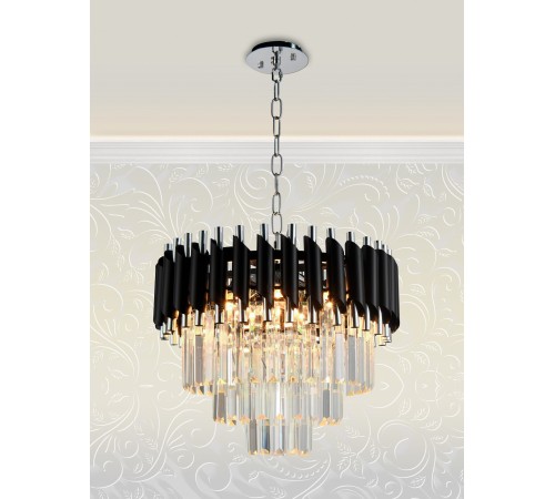 Подвесная люстра Natali Kovaltseva DARIAN 76017/5C CHROME BLACK Darian