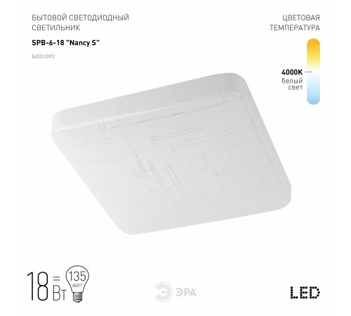Накладной светильник Эра SPB-6-18 Nancy S Классик