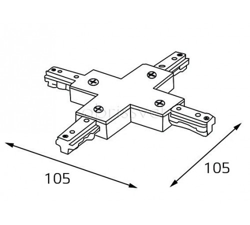 Соединитель X-образный для треков Italline WSO 75 white WSO