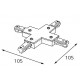 Соединитель X-образный для треков Italline WSO 75 white WSO