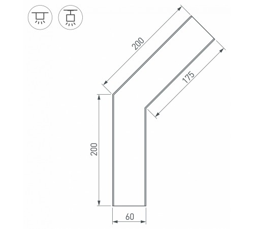 Соединитель угловой L-образный накладной Arlight 030138 S-LUX