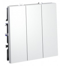 Выключатель трехклавишный без рамки Voltum VLS030102 S70