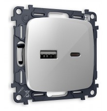 Розетка 2хUSB type A и C без рамки Ambrella Volt MO411010 Quant