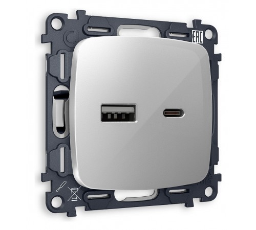 Розетка 2хUSB type A и C без рамки Ambrella Volt MO411010 Quant