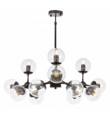 Люстра на штанге LUMINA DECO LDP 160-12 BK+PR Zodiak