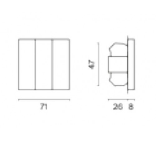 Выключатель трехклавишный без рамки Voltum VLS030104 S70