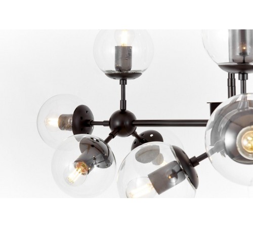 Люстра на штанге LUMINA DECO LDP 160-12 BK+PR Zodiak