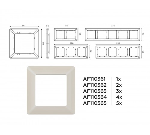 Рамка на 4 поста Ambrella Volt AF110364 Line