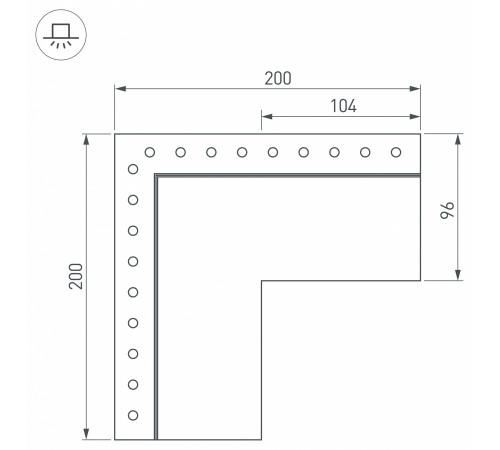 Соединитель угловой L-образный накладной Arlight 030137 S-LUX