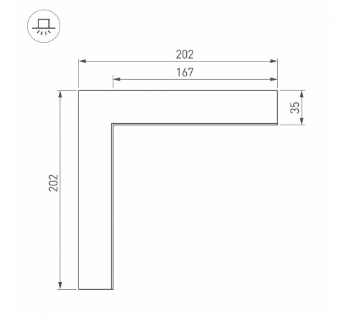 Соединитель угловой L-образный накладной Arlight 030124 S-LUX