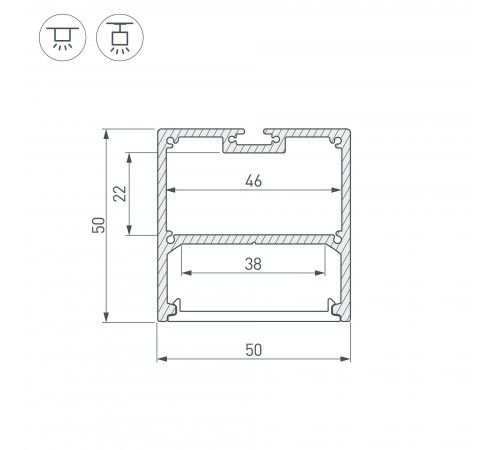 Профиль подвесной Arlight 019304 SL-LINE-5050-2000 ANOD