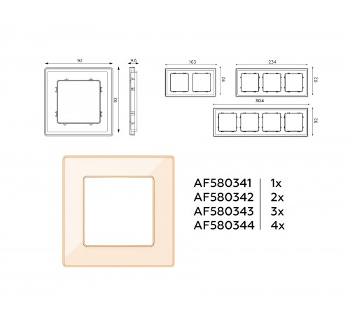 Рамка на 2 поста Ambrella Volt AF580342 Arctic