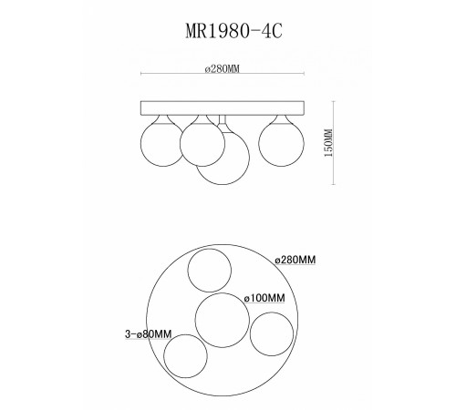 Потолочная люстра MyFar MR1980-4C Cross