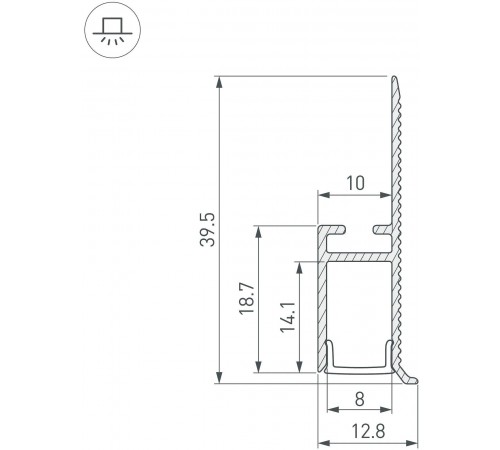 Профиль встраиваемый Arlight 043692 FANTOM-BENT