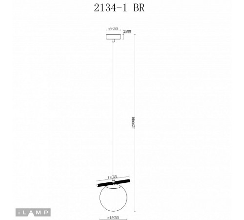 Подвесной светильник iLamp 2134-1 BR Golden