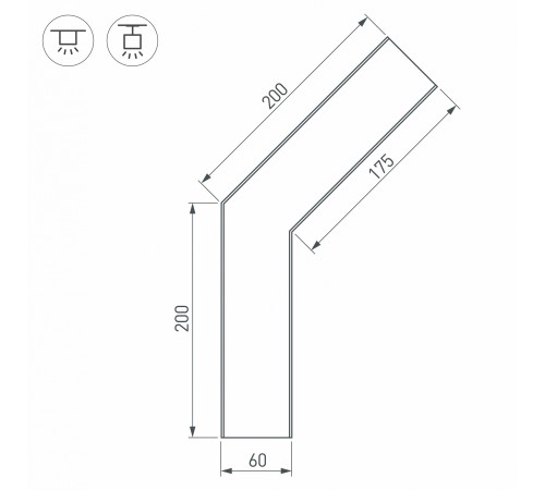 Соединитель угловой L-образный накладной Arlight 030138 S-LUX