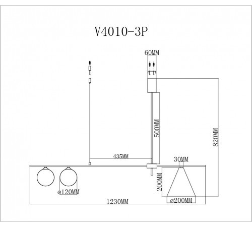 Светильник на штанге Moderli V4010-3P Dellay
