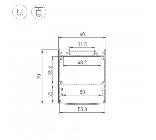 Профиль накладной Arlight 047506 SL-LINE