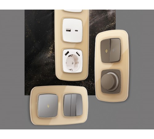 Рамка на 1 пост Ambrella Volt OF320601 Radian Стекло органическое