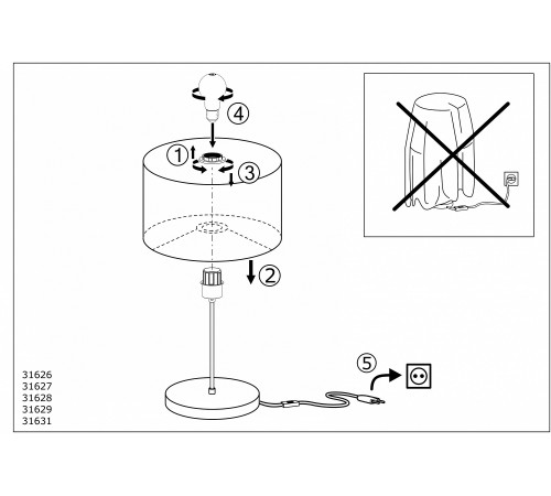 Настольная лампа декоративная Eglo 31629 Maserlo