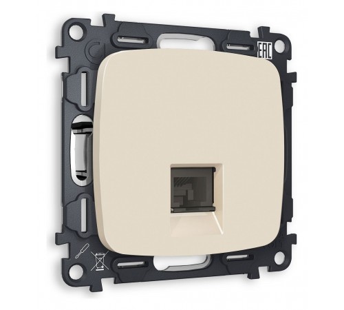 Розетка Ethernet RJ-45 и со шторками, без рамки Ambrella Volt MO332010 Quant