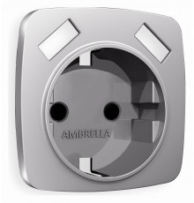 Накладка для розетки с заземлением и со шторками и 2хUSB type A Ambrella Volt OP5090 Quant