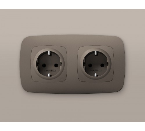 Накладка для розетки с заземлением и со шторками Ambrella Volt OP6370 Quant