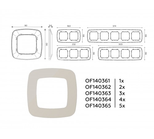 Рамка на 3 поста Ambrella Volt OF140363 Ecta