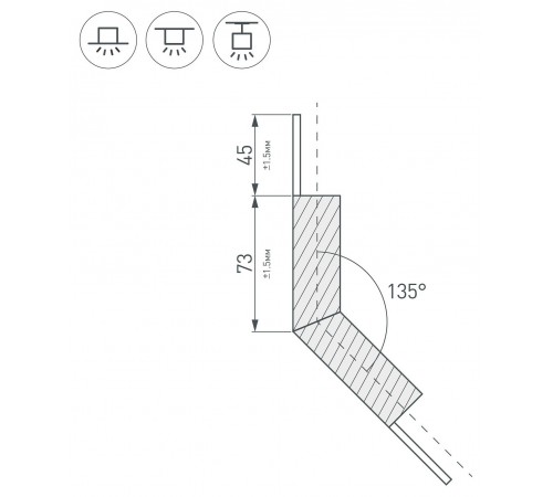 Соединитель угловой L-образный накладной Arlight 026137 KLUS