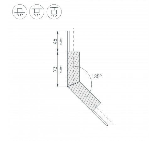 Соединитель угловой L-образный накладной Arlight 026137 KLUS