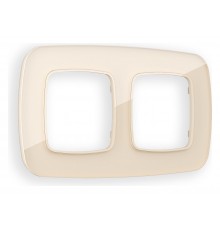 Рамка на 2 поста Ambrella Volt OF350302 Radian Стекло натуральное