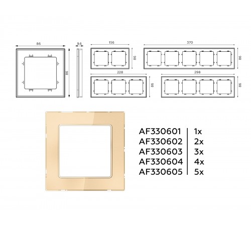 Рамка на 2 поста Ambrella Volt AF330602 Platos Стекло органическое