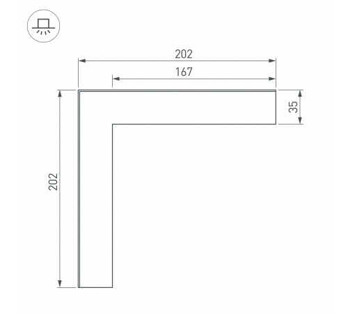 Соединитель угловой L-образный накладной Arlight 030125 S-LUX