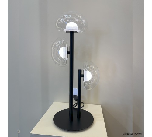 Настольная лампа Crystal Lux BOSQUE LG3 BLACK/TRANSPARENT