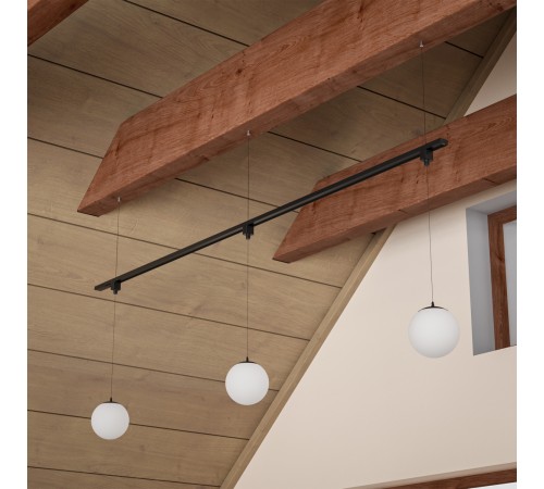 Шинопровод однофазный с питанием и заглушкой Crystal Lux CLT 0.11 01 L1000 BL